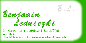 benjamin ledniczki business card